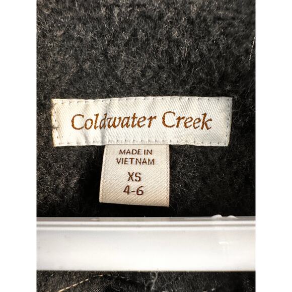 Coldwater Creek Wool Blend Coat Womens XS Plaid Button Down Notch Lapel Trench - Picture 7 of 9